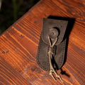 ANTRASİT Bağcıklı Deri Çakı Kılıfı el yapımı hakiki deri - DeryCraft