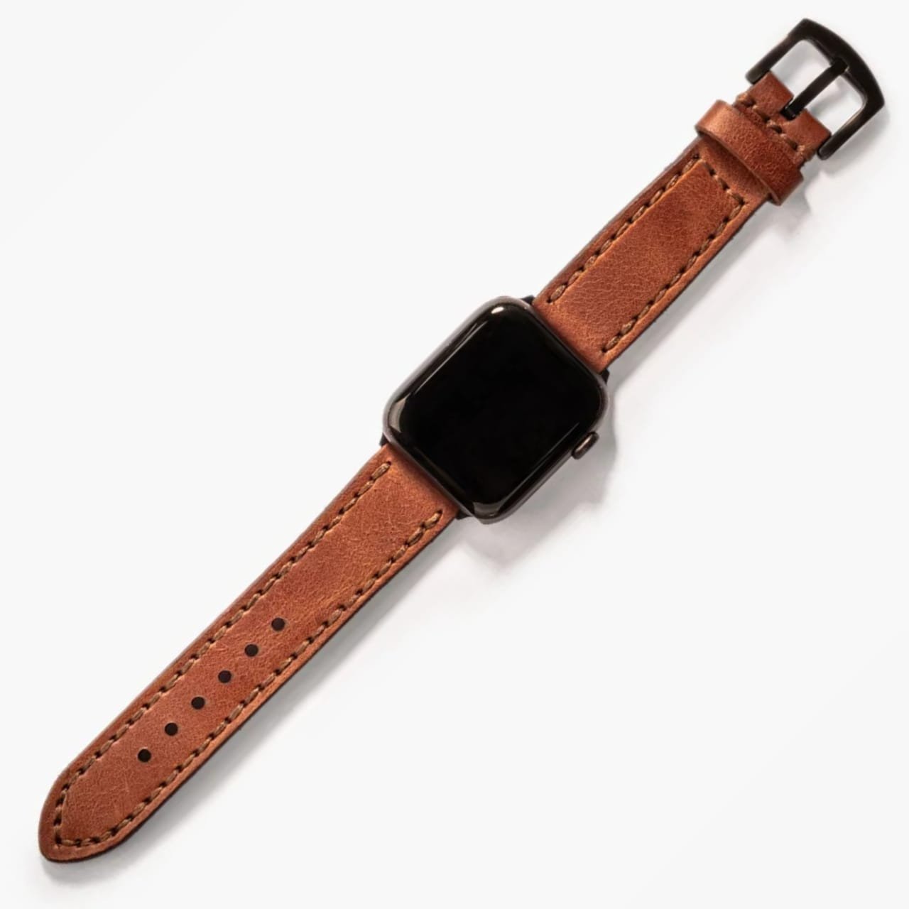 Çift Katlı Deri Apple Watch Kayışı - Taba el yapımı hakiki deri - DeryCraft