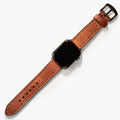Çift Katlı Deri Apple Watch Kayışı - Camel el yapımı hakiki deri - DeryCraft