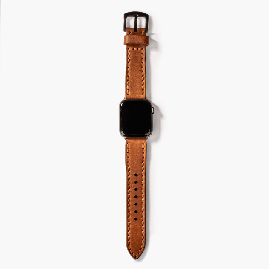 Çift Katlı Deri Apple Watch Kayışı - Cat el yapımı hakiki deri - DeryCraft