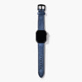 Çift Katlı Deri Apple Watch Kayışı - Mavi el yapımı hakiki deri - DeryCraft
