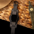 Bund Tek Katlı Apple Watch Deri Kayış - Antrasit el yapımı hakiki deri - DeryCraft