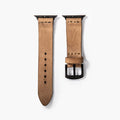 Tek Katlı Deri Apple Watch Kayışı - Bej el yapımı hakiki deri - DeryCraft