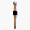 Tek Katlı Deri Apple Watch Kayışı - Bej el yapımı hakiki deri - DeryCraft