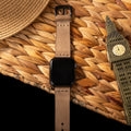 Tek Katlı Deri Apple Watch Kayışı - Bej el yapımı hakiki deri - DeryCraft